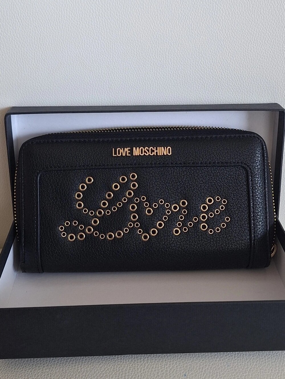 Love Moschino Black Long Zip Around Wallet NWOT